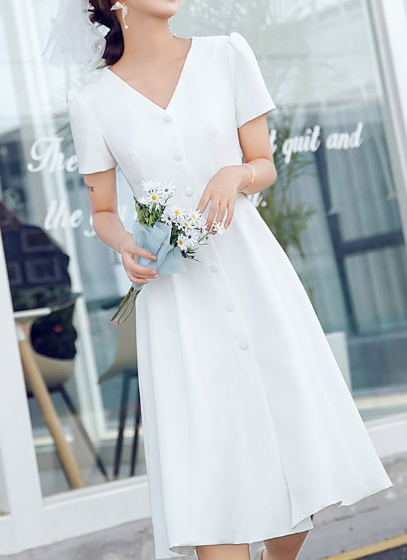 Weißes Kleid für Standesamt