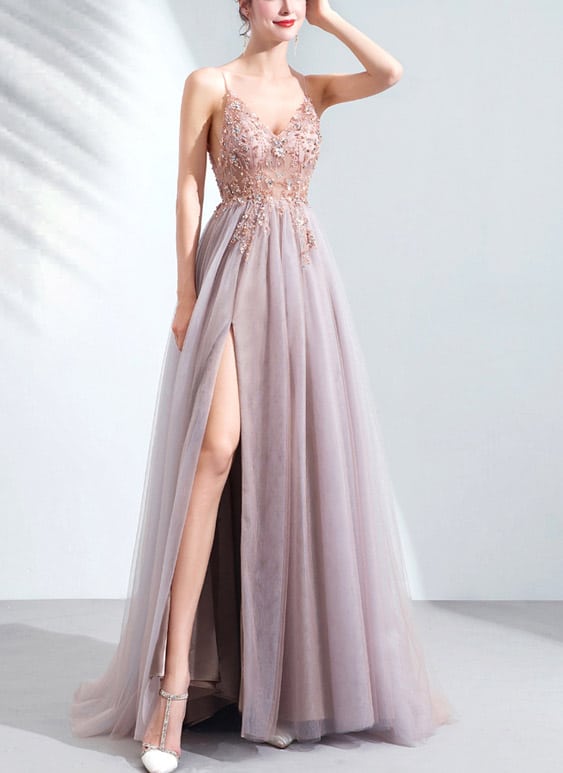 A-Linie Abendkleid Rose