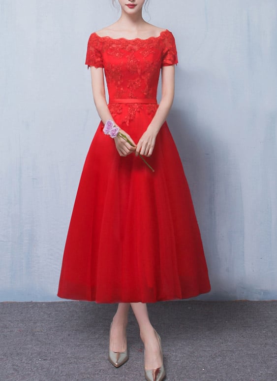Rotes Standesamtkleid Cocktailkleid