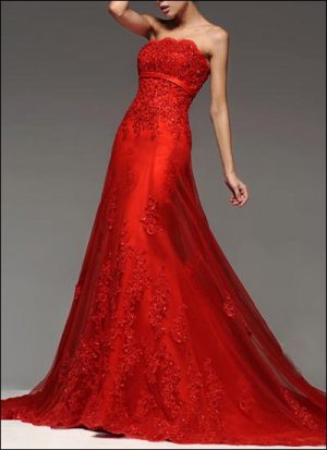Rotes Brautkleid WD930