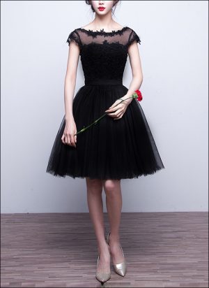 Schwarzes Cocktailkleid CD150