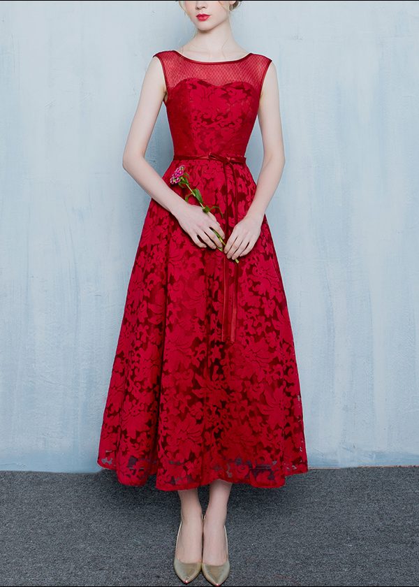 50er Jahre Spitzenkleid mit Blumenornament