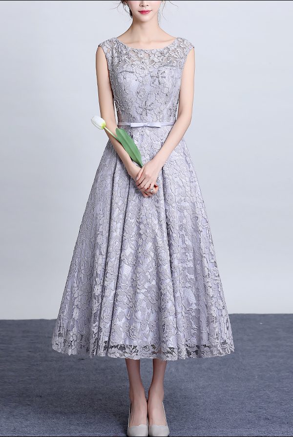 Graues Cocktailkleid CD700