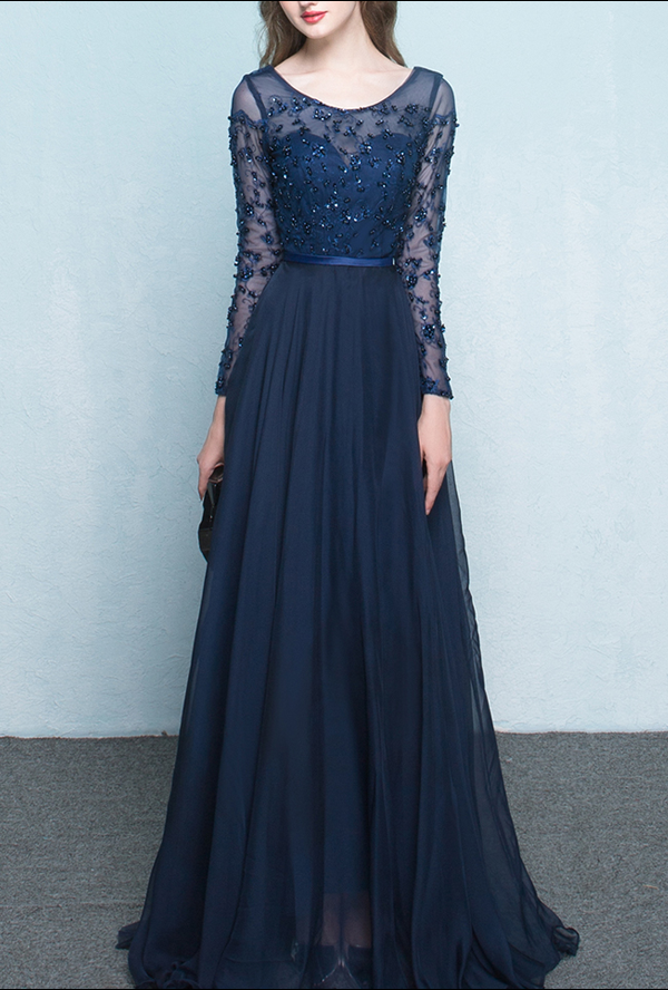 Abendkleid Navy-Blau AB310