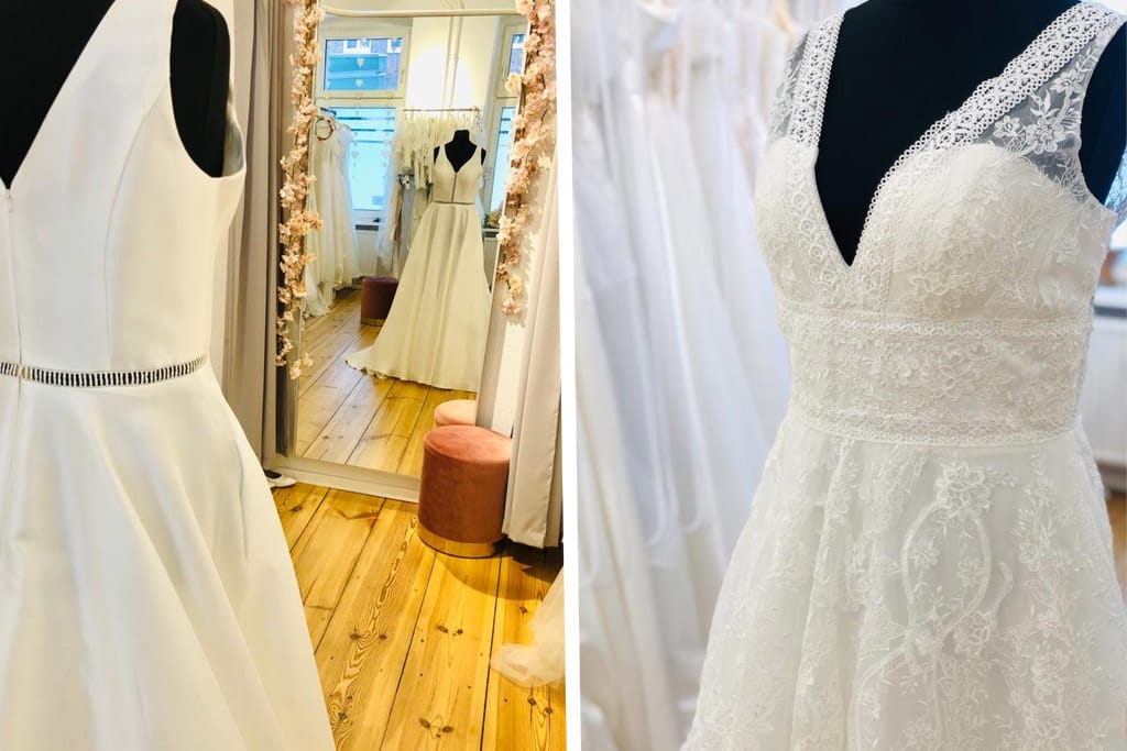 Brautkleid für große Oberweite in Weiß – stützende Passform und elegantes Design bei LAFANTA Berlin.