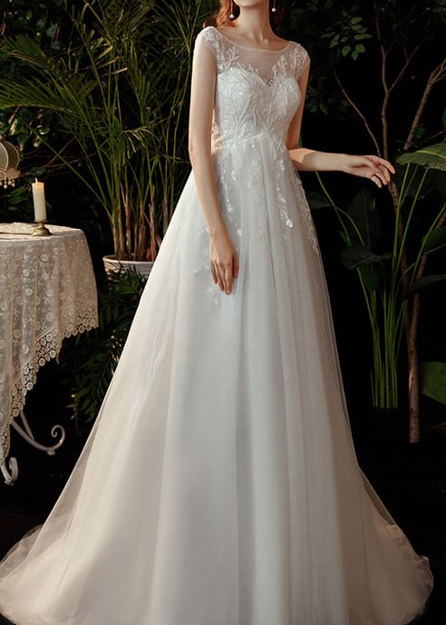 Prinzessinnen Umstandsbrautkleid mit fließendem Rock für Bräute mit Babybauch – LAFANTA