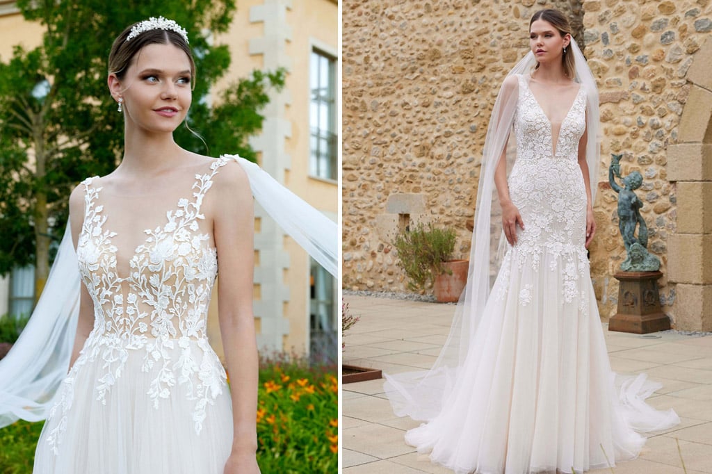 Elegantes schulterfreies Brautkleid