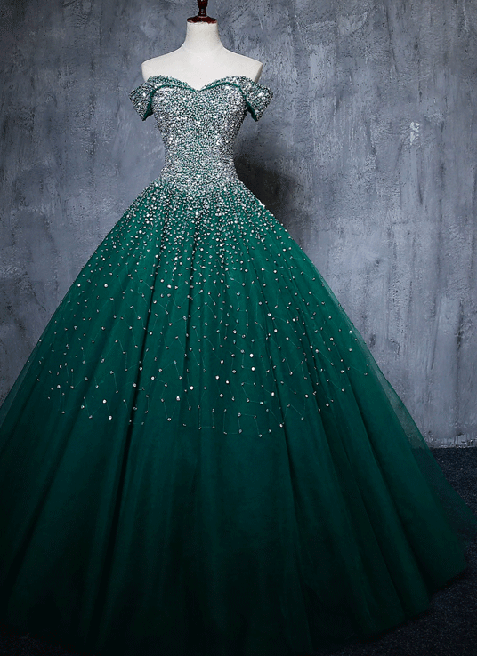 Grünes Brautkleid mit Korsage und Glitzer – elegantes Ballkleid aus Tüll von LAFANTA Berlin